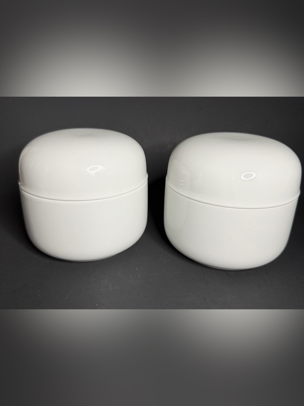 Two HEINRICH W. Germany minimalist lidded porcelain container bowls jars 2079